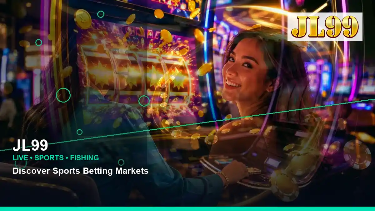 JL99 first casino deposit and wallet options featuring an adult Filipina casino host with a left-diagonal composition